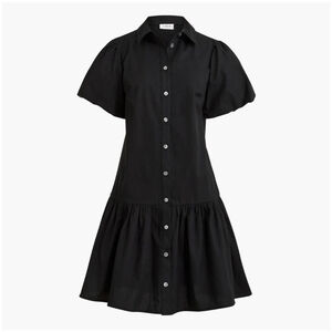 NWT J.Crew Factory Bubble-sleeve shirt-dress black size 4 CI206